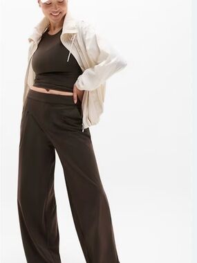 Athleta Pinnacle High-Rise Wide Leg Trousers in Truffle
